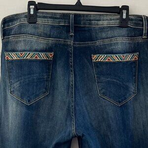 Driftwood Kelly Classic Boot Leg Aztec Stretch Western Jeans Sz 33